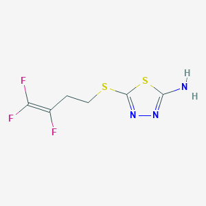 molecular formula C6H6F3N3S2 B2704223 5-[(3,4,4-Trifluoro-3-butenyl)sulfanyl]-1,3,4-thiadiazol-2-amine CAS No. 145070-01-5