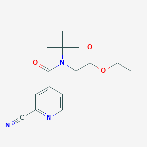 molecular formula C15H19N3O3 B2704230 ethyl 2-[N-tert-butyl-1-(2-cyanopyridin-4-yl)formamido]acetate CAS No. 1825589-79-4