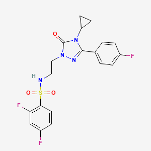 N-(2-(4-cyclopropyl-3-(4-fluorophenyl)-5-oxo-4,5-dihydro-1H-1,2,4-triazol-1-yl)ethyl)-2,4-difluorobenzenesulfonamide