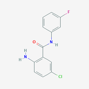 molecular formula C13H10ClFN2O B2704233 2-amino-5-chloro-N-(3-fluorophenyl)benzamide CAS No. 299902-96-8