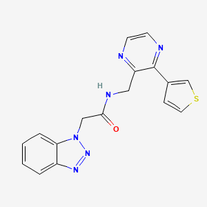 2-(1H-benzo[d][1,2,3]triazol-1-yl)-N-((3-(thiophen-3-yl)pyrazin-2-yl)methyl)acetamide