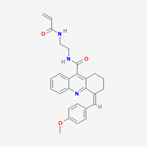 molecular formula C27H27N3O3 B2704239 (4Z)-4-[(4-Methoxyphenyl)methylidene]-N-[2-(prop-2-enoylamino)ethyl]-2,3-dihydro-1H-acridine-9-carboxamide CAS No. 2173609-27-1