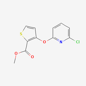molecular formula C11H8ClNO3S B2704245 Methyl 3-[(6-chloro-2-pyridinyl)oxy]-2-thiophenecarboxylate CAS No. 338756-33-5
