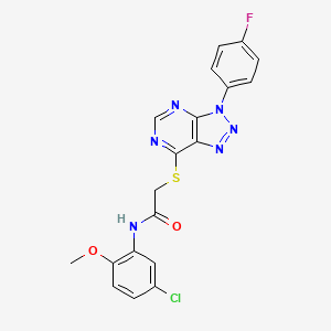 molecular formula C19H14ClFN6O2S B2704254 N-(5-chloro-2-methoxyphenyl)-2-((3-(4-fluorophenyl)-3H-[1,2,3]triazolo[4,5-d]pyrimidin-7-yl)thio)acetamide CAS No. 863460-04-2