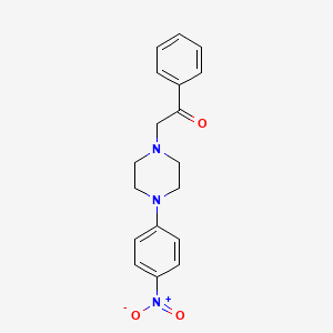 molecular formula C18H19N3O3 B2704286 2-(4-(4-Nitrophenyl)piperazin-1-yl)-1-phenylethanone CAS No. 457940-99-7