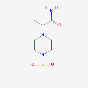 molecular formula C8H17N3O3S B2704288 2-(4-Methylsulfonylpiperazin-1-yl)propanamide CAS No. 923681-46-3