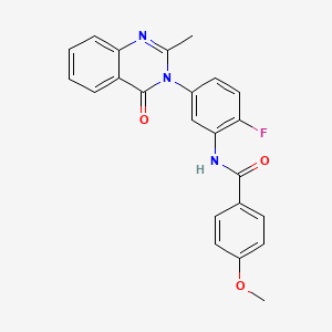 molecular formula C23H18FN3O3 B2704289 N-(2-fluoro-5-(2-methyl-4-oxoquinazolin-3(4H)-yl)phenyl)-4-methoxybenzamide CAS No. 899980-19-9