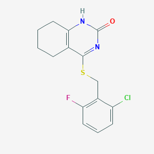 molecular formula C15H14ClFN2OS B2704295 4-((2-chloro-6-fluorobenzyl)thio)-5,6,7,8-tetrahydroquinazolin-2(1H)-one CAS No. 898444-36-5