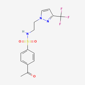 4-acetyl-N-(2-(3-(trifluoromethyl)-1H-pyrazol-1-yl)ethyl)benzenesulfonamide