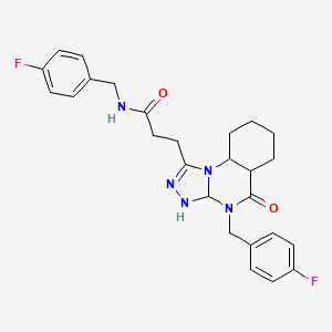 N-[(4-fluorophenyl)methyl]-3-{4-[(4-fluorophenyl)methyl]-5-oxo-4H,5H-[1,2,4]triazolo[4,3-a]quinazolin-1-yl}propanamide