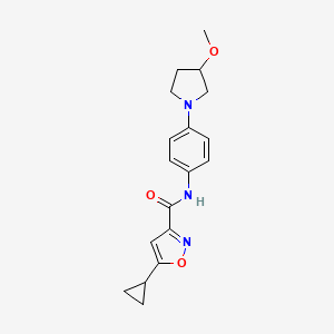 5-cyclopropyl-N-(4-(3-methoxypyrrolidin-1-yl)phenyl)isoxazole-3-carboxamide