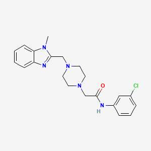 molecular formula C21H24ClN5O B2704311 N-(3-chlorophenyl)-2-(4-((1-methyl-1H-benzo[d]imidazol-2-yl)methyl)piperazin-1-yl)acetamide CAS No. 1172969-59-3