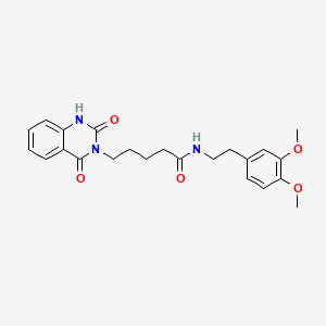molecular formula C23H27N3O5 B2704313 N-[2-(3,4-二甲氧基苯基)乙基]-5-(2,4-二氧代-1,4-二氢喹唑啉-3(2H)-基)戊酰胺 CAS No. 896354-76-0