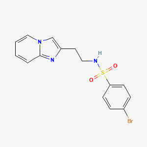 molecular formula C15H14BrN3O2S B2704328 4-bromo-N-(2-imidazo[1,2-a]pyridin-2-ylethyl)benzenesulfonamide CAS No. 868978-53-4