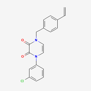 molecular formula C19H15ClN2O2 B2704338 1-(3-Chlorophenyl)-4-[(4-ethenylphenyl)methyl]pyrazine-2,3-dione CAS No. 886886-40-4