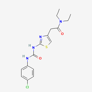 molecular formula C16H19ClN4O2S B2704340 2-(2-(3-(4-chlorophenyl)ureido)thiazol-4-yl)-N,N-diethylacetamide CAS No. 921475-60-7