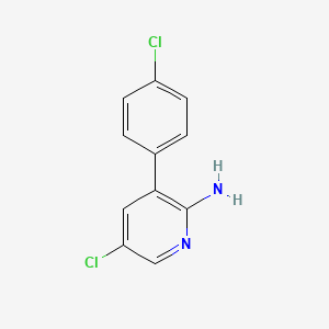 molecular formula C11H8Cl2N2 B2704350 5-氯-3-(4-氯苯基)吡啶-2-胺 CAS No. 945624-15-7