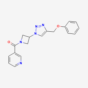 (3-(4-(phenoxymethyl)-1H-1,2,3-triazol-1-yl)azetidin-1-yl)(pyridin-3-yl)methanone