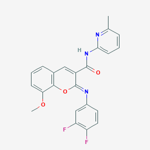 (2Z)-2-[(3,4-difluorophenyl)imino]-8-methoxy-N-(6-methylpyridin-2-yl)-2H-chromene-3-carboxamide