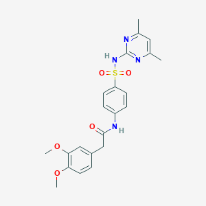 molecular formula C22H24N4O5S B270436 2-(3,4-dimethoxyphenyl)-N-(4-{[(4,6-dimethyl-2-pyrimidinyl)amino]sulfonyl}phenyl)acetamide 