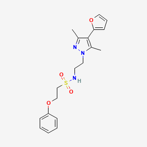 N-(2-(4-(furan-2-yl)-3,5-dimethyl-1H-pyrazol-1-yl)ethyl)-2-phenoxyethanesulfonamide
