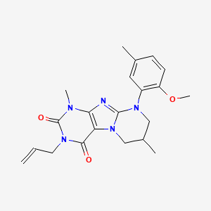 9-(2-methoxy-5-methylphenyl)-1,7-dimethyl-3-prop-2-enyl-7,8-dihydro-6H-purino[7,8-a]pyrimidine-2,4-dione