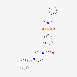 molecular formula C23H25N3O4S B2704373 N-(furan-2-ylmethyl)-N-methyl-4-(4-phenylpiperazine-1-carbonyl)benzenesulfonamide CAS No. 899963-99-6