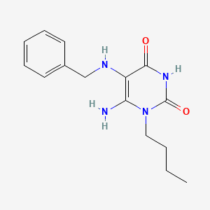 molecular formula C15H20N4O2 B2704404 6-氨基-5-苄基氨基-1-丁基-1H-嘧啶-2,4-二酮 CAS No. 721415-06-1