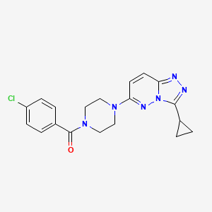 molecular formula C19H19ClN6O B2704412 (4-Chlorophenyl)(4-(3-cyclopropyl-[1,2,4]triazolo[4,3-b]pyridazin-6-yl)piperazin-1-yl)methanone CAS No. 1171053-69-2