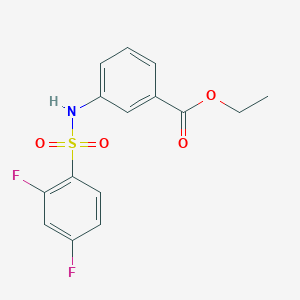 molecular formula C15H13F2NO4S B270442 Ethyl 3-{[(2,4-difluorophenyl)sulfonyl]amino}benzoate 