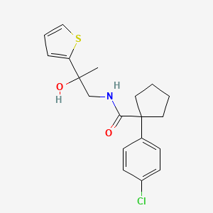 molecular formula C19H22ClNO2S B2704421 1-(4-chlorophenyl)-N-(2-hydroxy-2-(thiophen-2-yl)propyl)cyclopentanecarboxamide CAS No. 1351587-21-7