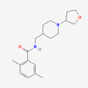 molecular formula C19H28N2O2 B2704435 2,5-dimethyl-N-((1-(tetrahydrofuran-3-yl)piperidin-4-yl)methyl)benzamide CAS No. 2034606-09-0