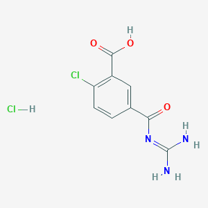 molecular formula C9H9Cl2N3O3 B2704439 2-Chloro-5-(diaminomethylidenecarbamoyl)benzoic acid;hydrochloride CAS No. 2416242-97-0