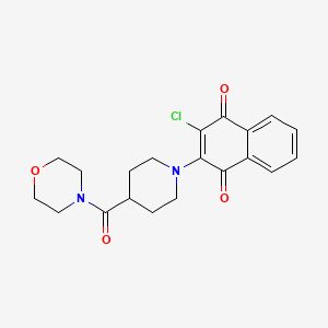 molecular formula C20H21ClN2O4 B2704441 2-Chloro-3-[4-(morpholinocarbonyl)piperidino]naphthoquinone CAS No. 439108-66-4