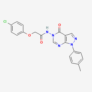 molecular formula C20H16ClN5O3 B2704453 2-(4-氯苯氧基)-N-(4-氧代-1-(对甲苯基)-1H-吡唑并[3,4-d]嘧啶-5(4H)-基)乙酰胺 CAS No. 899737-39-4