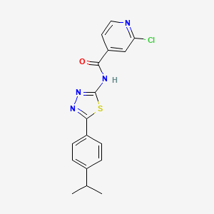 molecular formula C17H15ClN4OS B2704458 2-chloro-N-{5-[4-(propan-2-yl)phenyl]-1,3,4-thiadiazol-2-yl}pyridine-4-carboxamide CAS No. 1043376-44-8