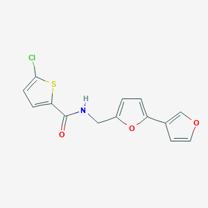 molecular formula C14H10ClNO3S B2704459 N-([2,3'-bifuran]-5-ylmethyl)-5-chlorothiophene-2-carboxamide CAS No. 2034487-93-7