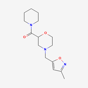 [4-[(3-Methyl-1,2-oxazol-5-yl)methyl]morpholin-2-yl]-piperidin-1-ylmethanone