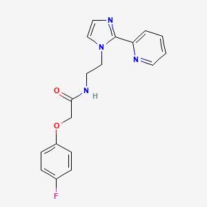 molecular formula C18H17FN4O2 B2704469 2-(4-fluorophenoxy)-N-(2-(2-(pyridin-2-yl)-1H-imidazol-1-yl)ethyl)acetamide CAS No. 2034448-48-9