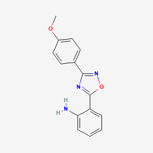 molecular formula C15H13N3O2 B2704471 2-[3-(4-Methoxyphenyl)-1,2,4-oxadiazol-5-yl]aniline CAS No. 58589-03-0