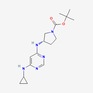 molecular formula C16H25N5O2 B2704475 (S)-tert-Butyl 3-((6-(cyclopropylamino)pyrimidin-4-yl)amino)pyrrolidine-1-carboxylate CAS No. 1353994-21-4