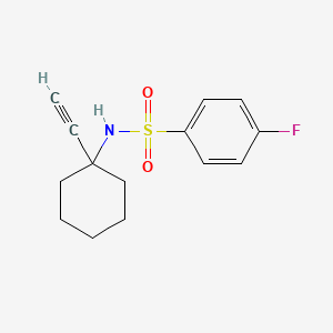 molecular formula C14H16FNO2S B2704478 N-(1-乙炔基环己基)-4-氟苯磺酰胺 CAS No. 866008-75-5