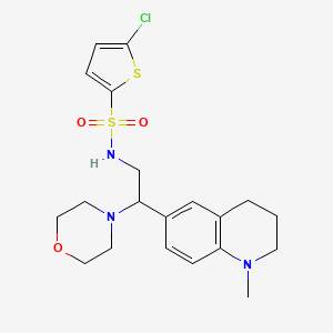 molecular formula C20H26ClN3O3S2 B2704482 5-chloro-N-(2-(1-methyl-1,2,3,4-tetrahydroquinolin-6-yl)-2-morpholinoethyl)thiophene-2-sulfonamide CAS No. 946346-85-6