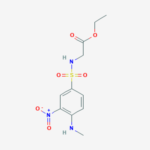 molecular formula C11H15N3O6S B2704484 Ethyl 2-[4-(methylamino)-3-nitrobenzenesulfonamido]acetate CAS No. 1111462-62-4
