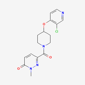 molecular formula C16H17ClN4O3 B2704491 6-(4-((3-chloropyridin-4-yl)oxy)piperidine-1-carbonyl)-2-methylpyridazin-3(2H)-one CAS No. 2034496-02-9