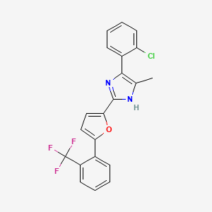 molecular formula C21H14ClF3N2O B2704492 4-(2-氯苯基)-5-甲基-2-[5-(2-(三氟甲基)苯基)呋喃-2-基]-1H-咪唑 CAS No. 1935723-13-9