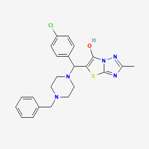 molecular formula C23H24ClN5OS B2704495 5-((4-苄基哌嗪-1-基)(4-氯苯基)甲基)-2-甲基噻唑并[3,2-b][1,2,4]三唑-6-醇 CAS No. 851809-52-4