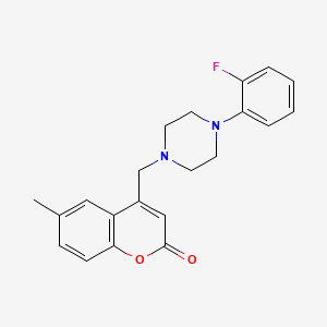 molecular formula C21H21FN2O2 B2704503 4-[[4-(2-Fluorophenyl)piperazin-1-yl]methyl]-6-methylchromen-2-one CAS No. 877782-66-6