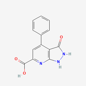 molecular formula C13H9N3O3 B2704517 3-oxo-4-phenyl-2,3-dihydro-1H-pyrazolo[3,4-b]pyridine-6-carboxylic acid CAS No. 1219540-40-5
