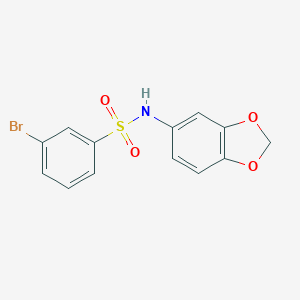 molecular formula C13H10BrNO4S B270453 N-(1,3-benzodioxol-5-yl)-3-bromobenzenesulfonamide 